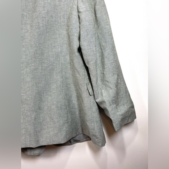 NWT KASPER Women’s Gray Double Breasted Three Button Linen Blazer Size‎ 16 - Picture 12 of 14